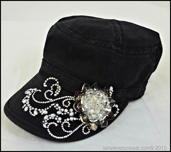 black cadet hat side view