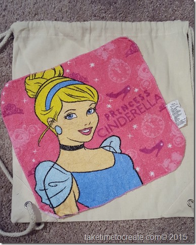 diy Cinderella magic towel drawstring bag