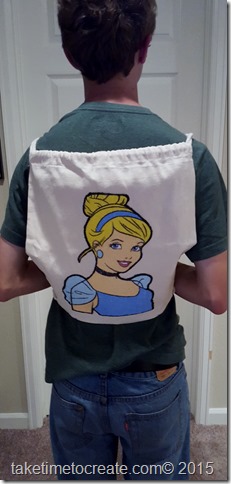 diy Cinderella magic towel drawstring bag