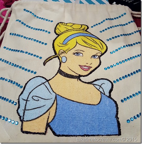 diy Cinderella magic towel drawstring bag