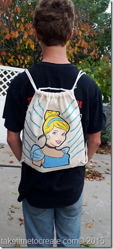 diy Cinderella magic towel drawstring bag