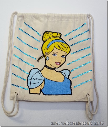 diy Cinderella magic towel drawstring bag