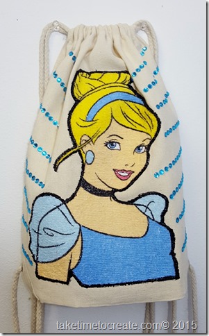 diy Cinderella magic towel drawstring bag