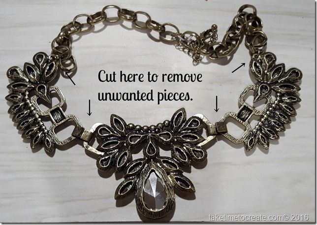 Altered necklace cutting instructions
