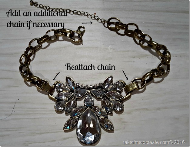 altered necklace reattached instructions