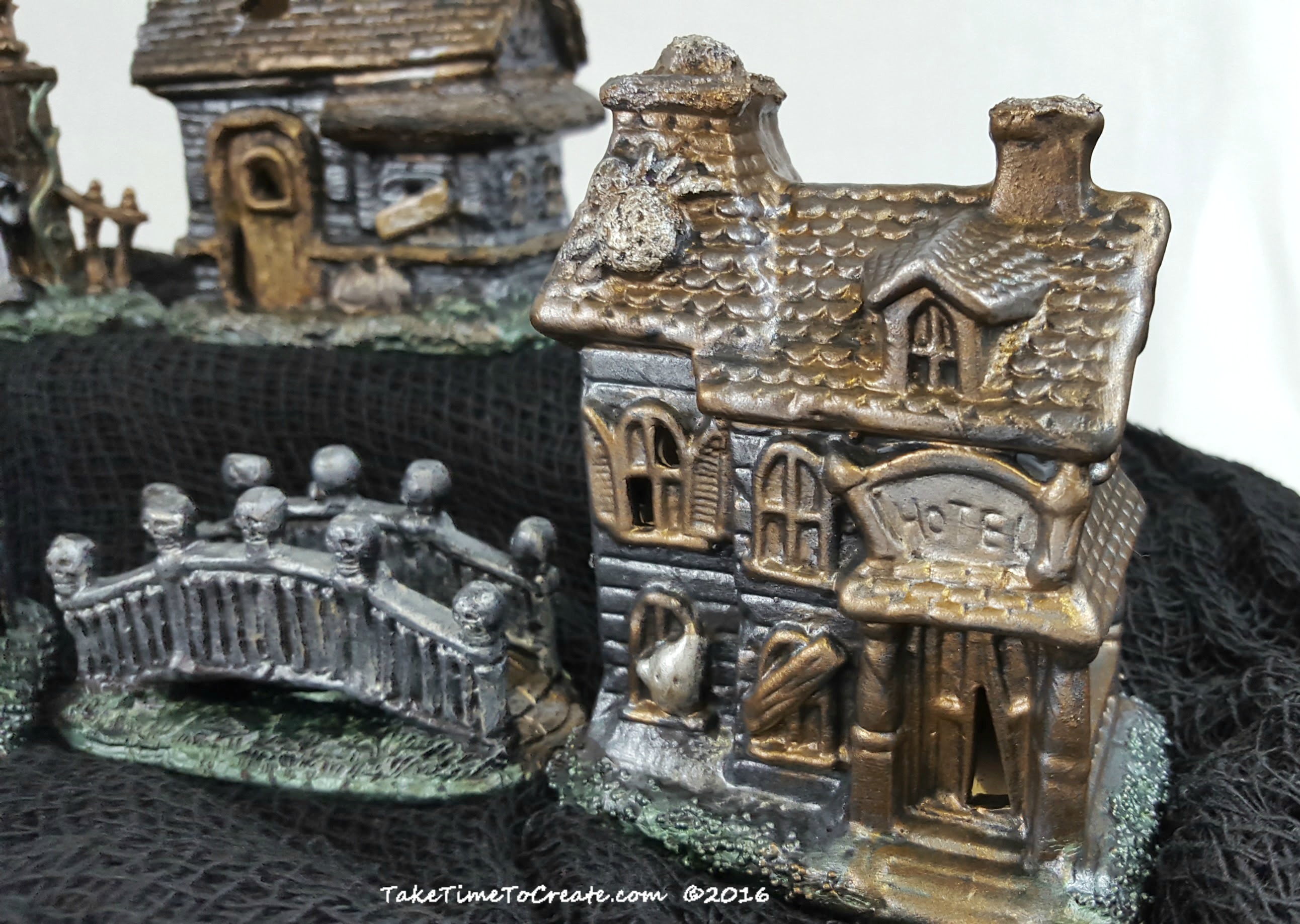 DIY Painted Halloween Village Take Time To Create