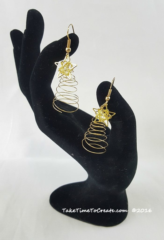 spiral christmas tree earrings