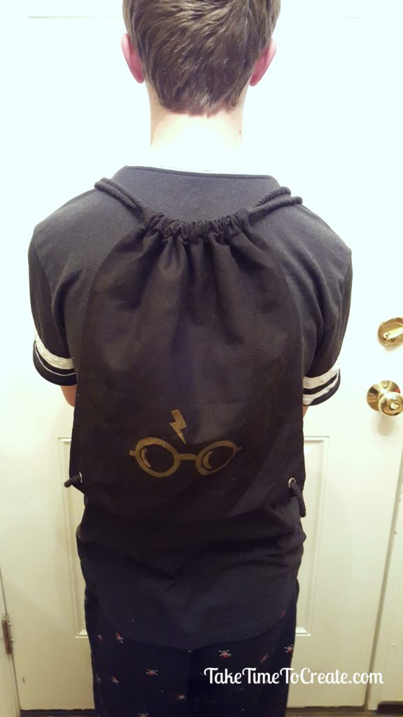 diy harry potter drawstring backpack