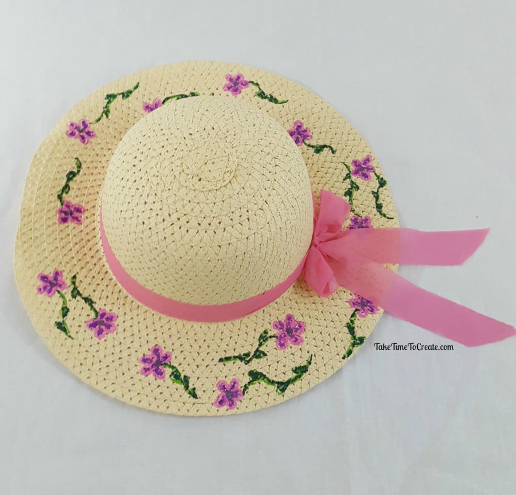 diy straw flower hat