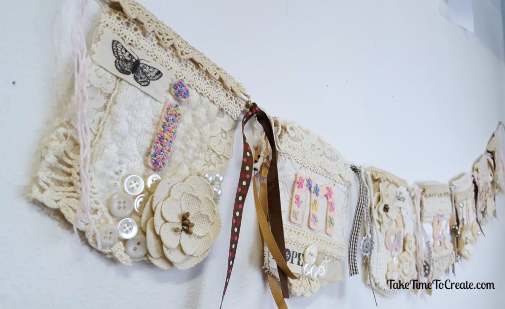 Imagine embroidery garland bunting
