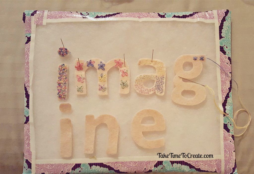 Imagine embroidery garland bunting