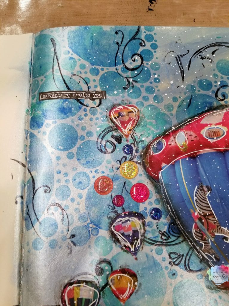 Hot Air Balloon Art journal page