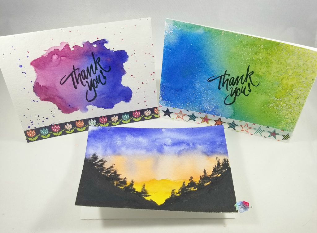 Watercolor thank you cards