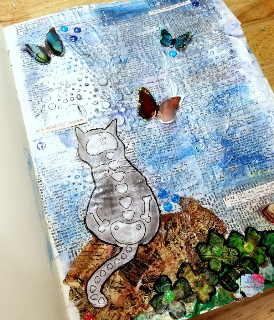 Cat and butterflies March Oddball Challenge