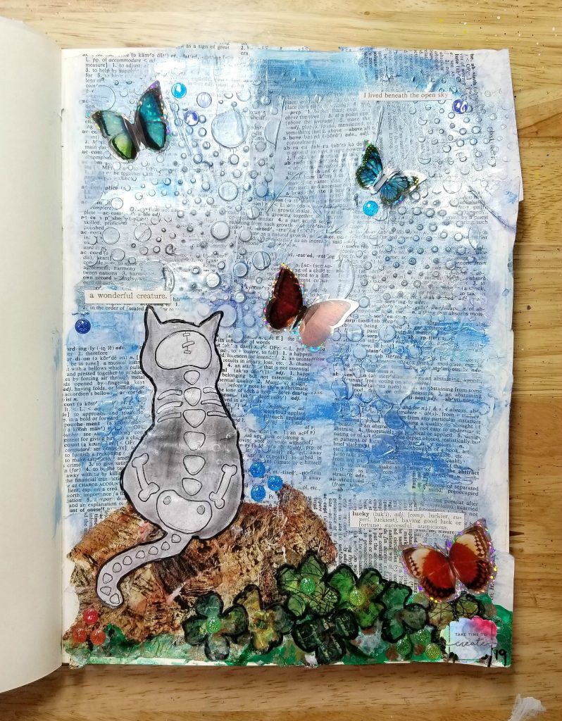 Cat and butterflies March Oddball Challenge