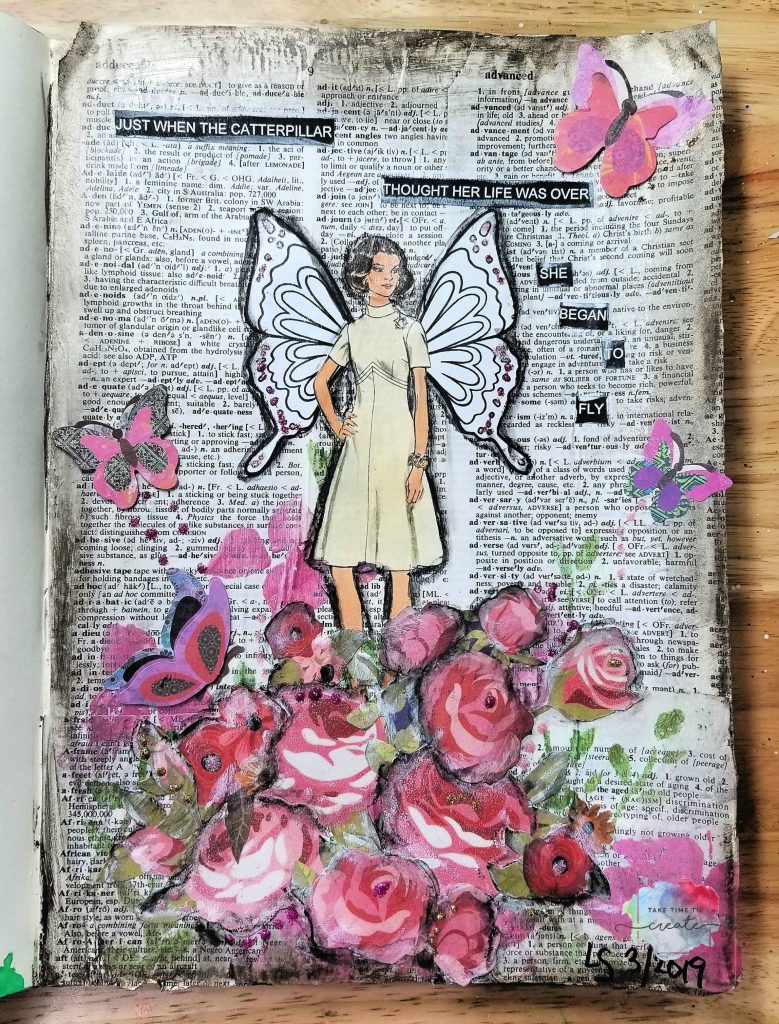 butterfly art journal page
