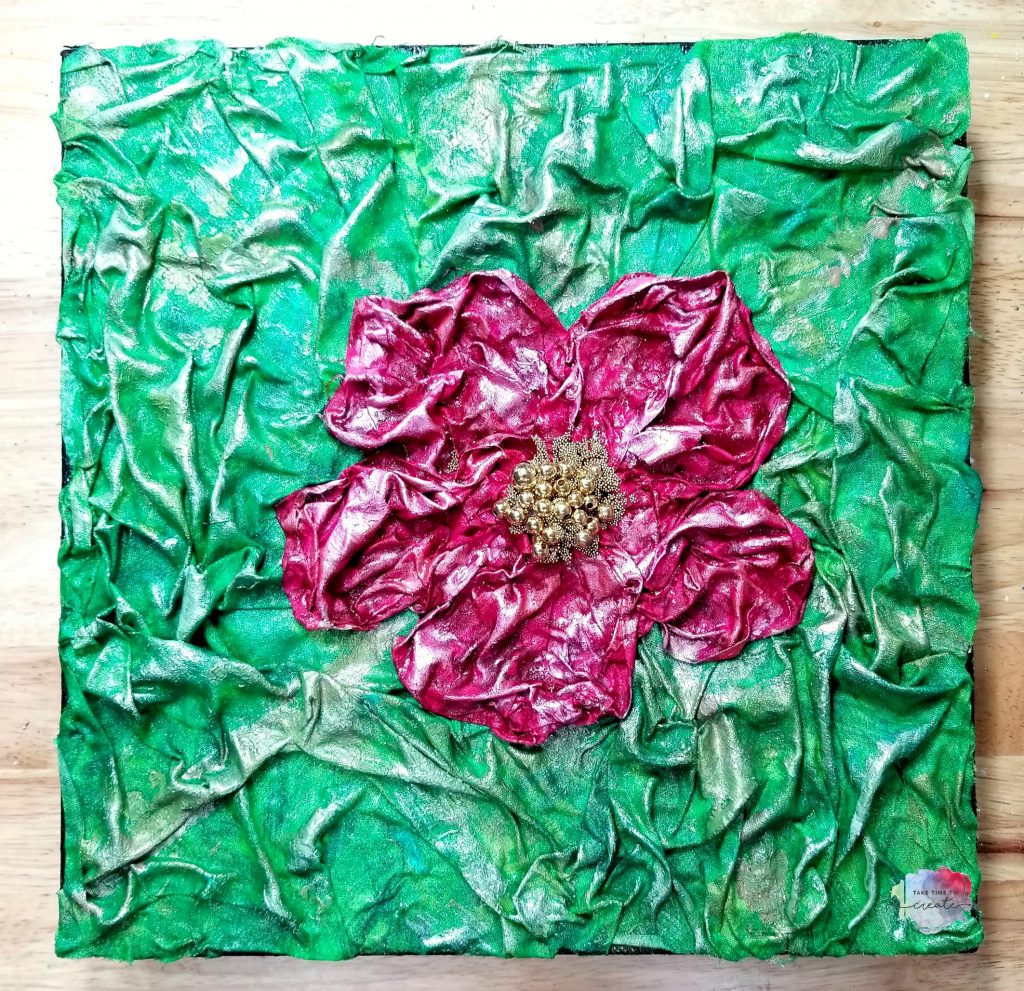 Hibiscus Flower Fabric Mixed Media