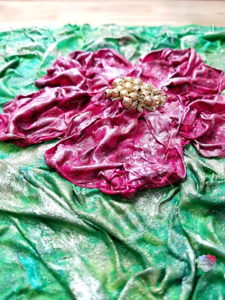 Hibiscus Flower Fabric Mixed Media