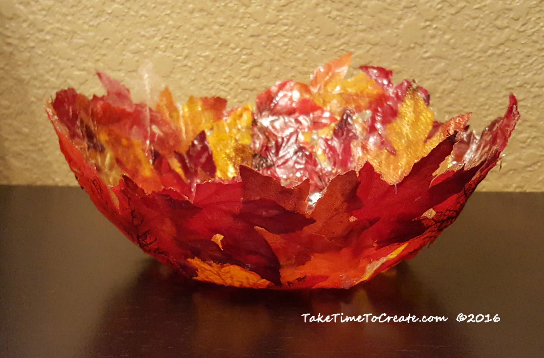 DIY Leaf Bowl From Dollar Store Leaves - Take Time To Create