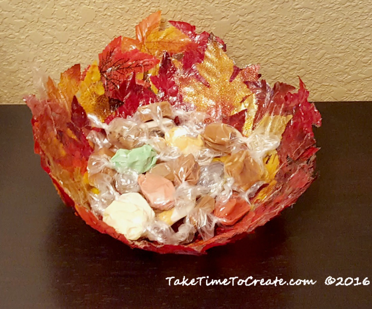 DIY Leaf Bowl From Dollar Store Leaves - Take Time To Create