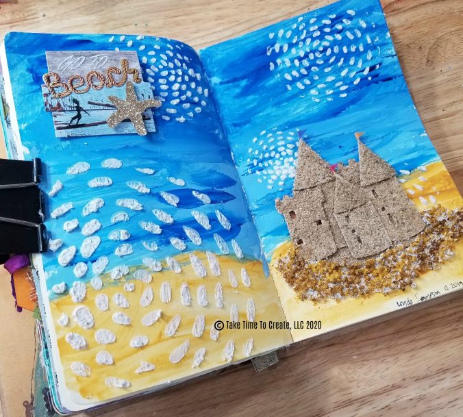 Beach Art Journal Page - Take Time To Create